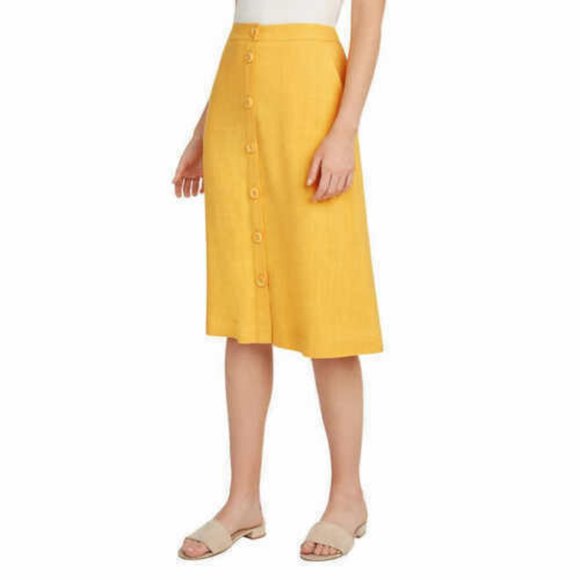NEW!!! Matty M Women's Front Button Closure Side Pockets Lined Skirt - Picture 2 of 3